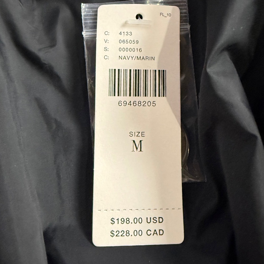 NWT Maeve Anthropologie Navy Blue Textured Hooded Anorak Softshell Jacket Medium - Picture 9 of 13